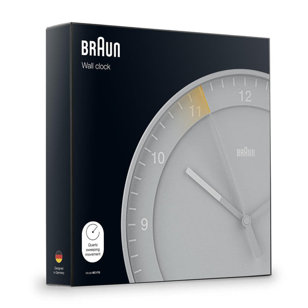 BC17 Braun classic large analogue wall clock - grey